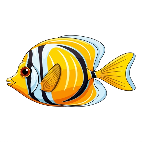 Butterfly Theme Fish Transparent Sticker